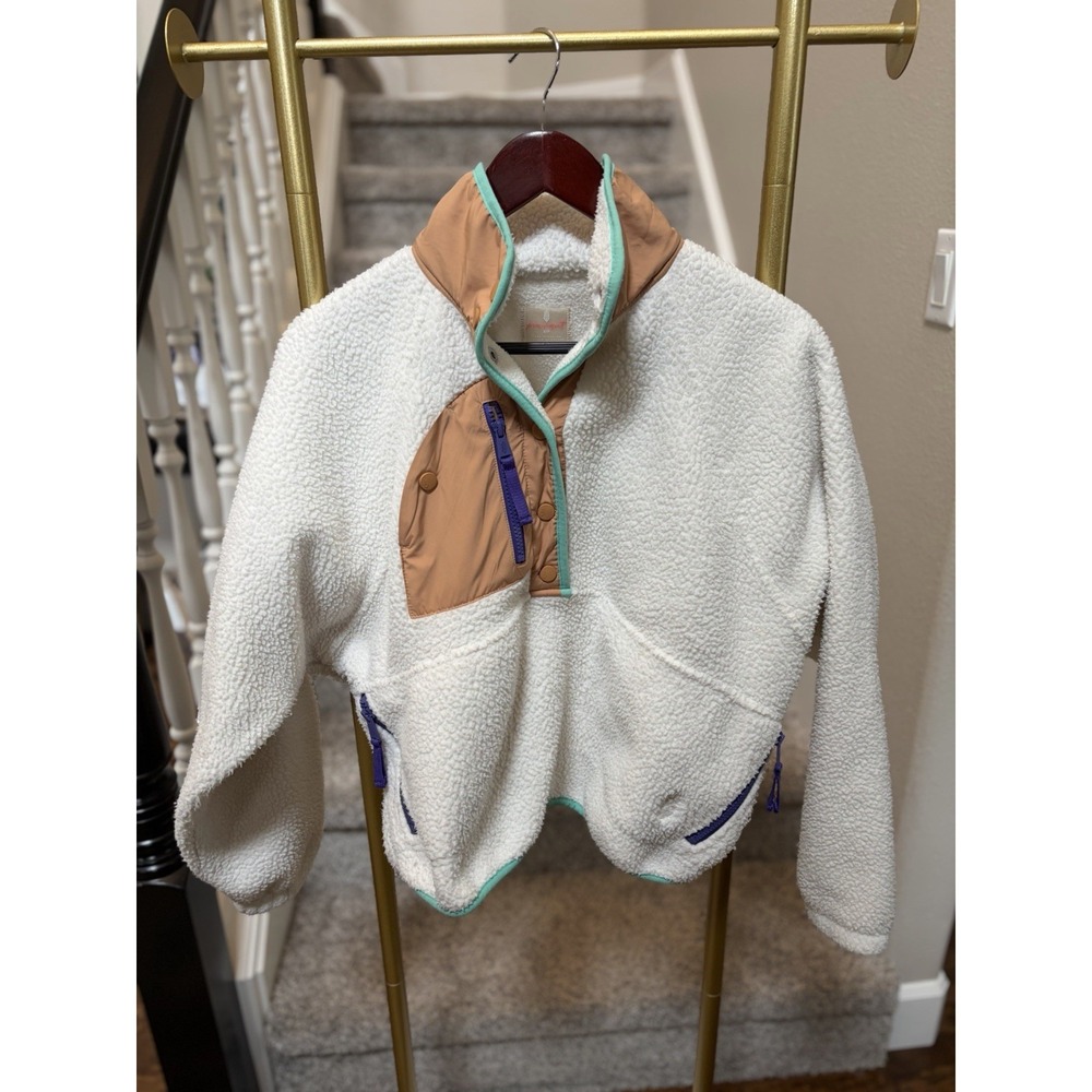 Free People Movement Hit the Slopes Colorblock Pullover Fleece Jacket S Y2K